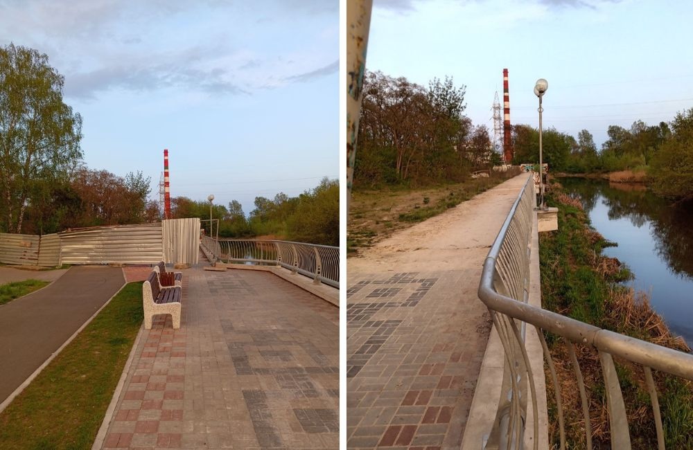 Состояние части набережной в Бресте. 24 апреля 2025 года