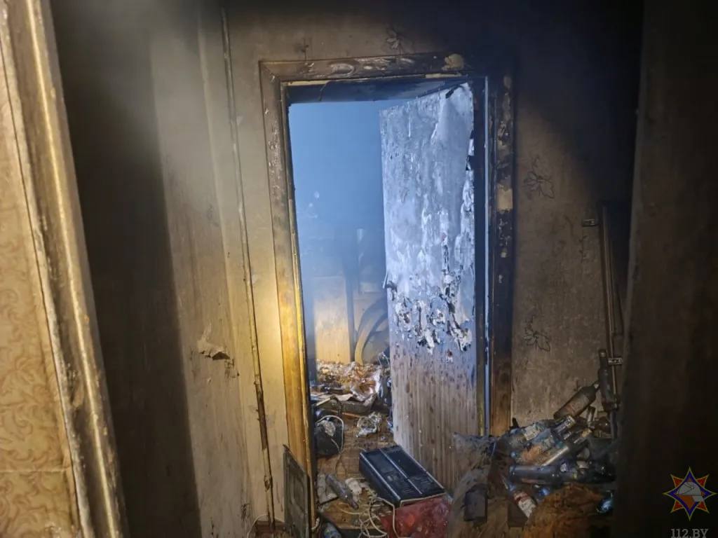 Сгоревшая квартира на Московской в Бресте.