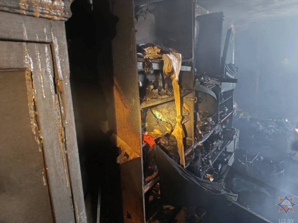 Сгоревшая квартира на Московской в Бресте.