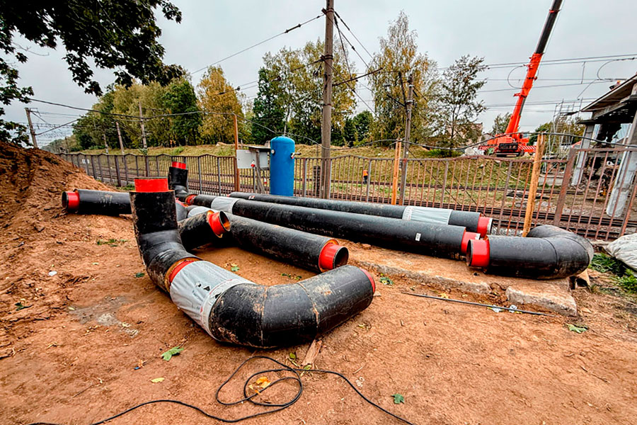 Ремонт аварийной теплотрассы в Фаниполе.