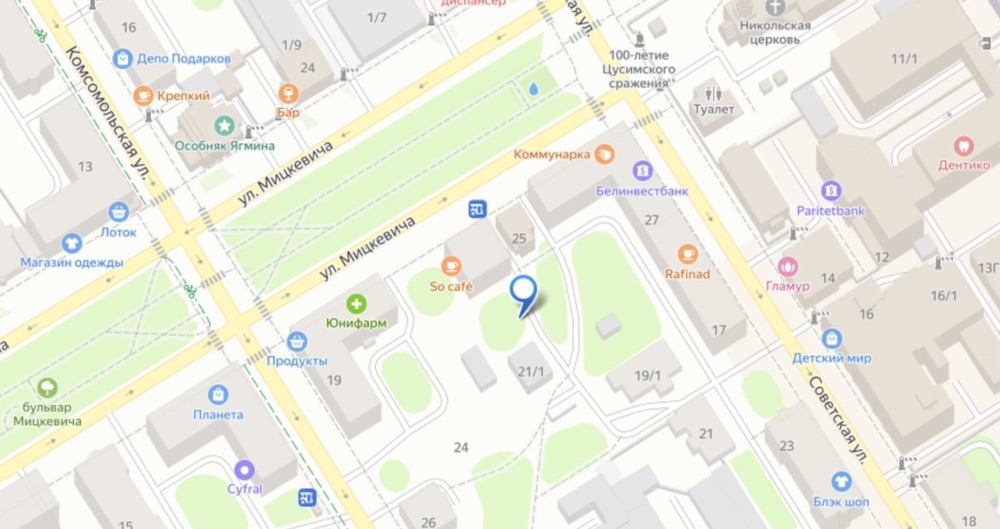 Скриншот с Гугл Карт границ «Итальянского квартала». 