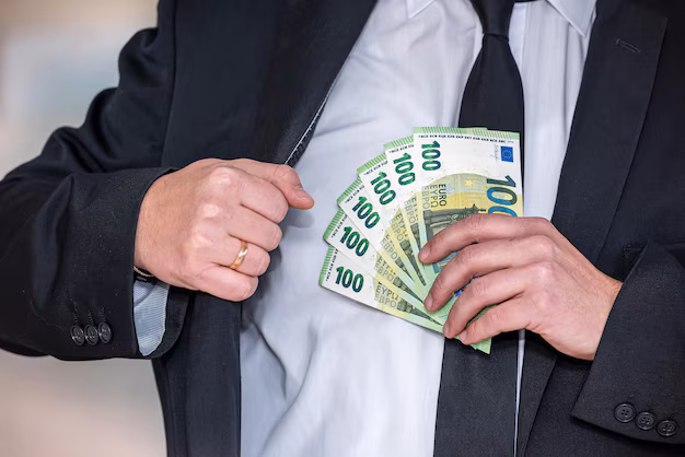 Мужчина прячет евро в карман. Иллюстративное фото Freepik