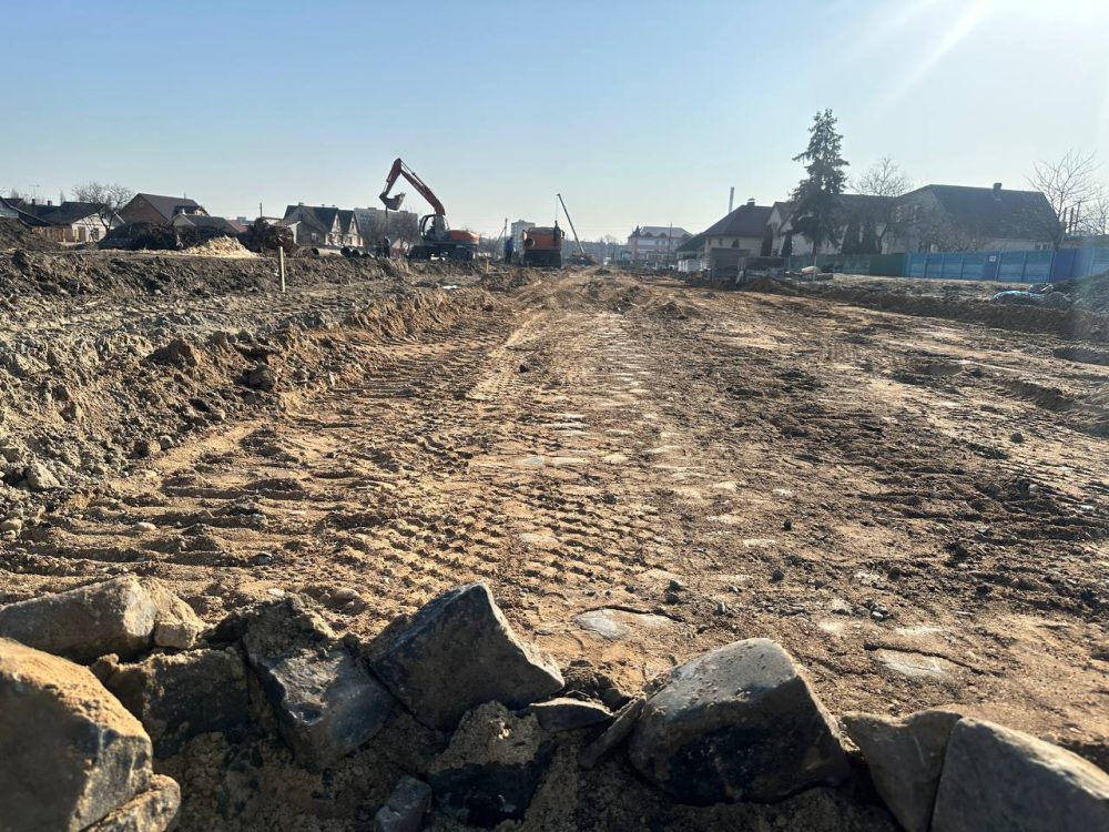 Реконструкция улицы Брестской в Пинске, где нашли трилинку. Фото: ОАО «Стройтрест №2»