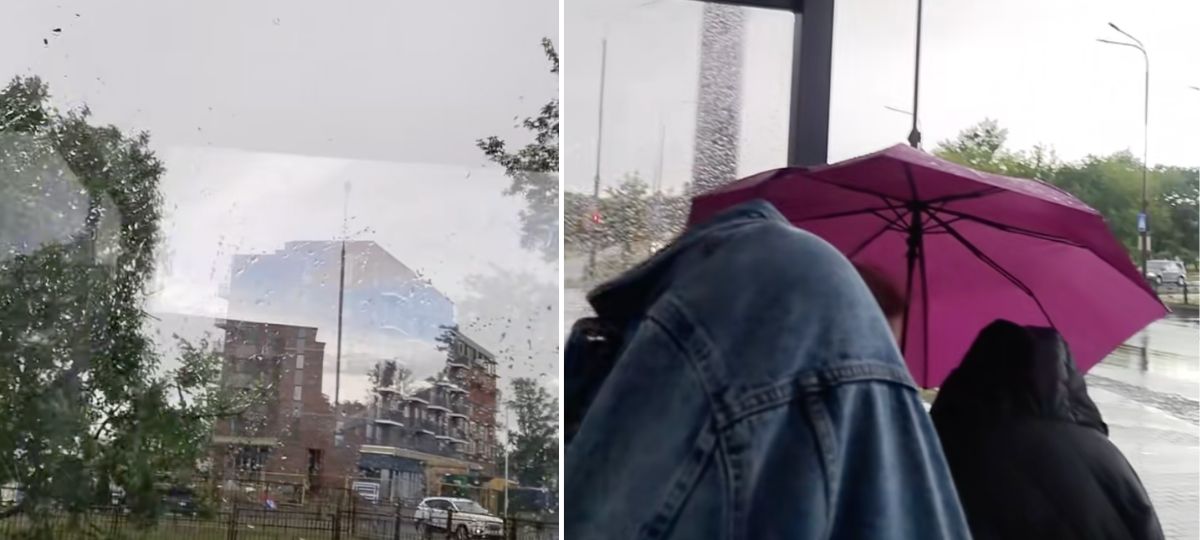 Люди на остановочном пункте на БТИ в Бресте