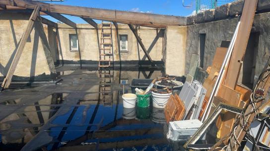 Затопленный дом на улице Мекленбург в Берлине