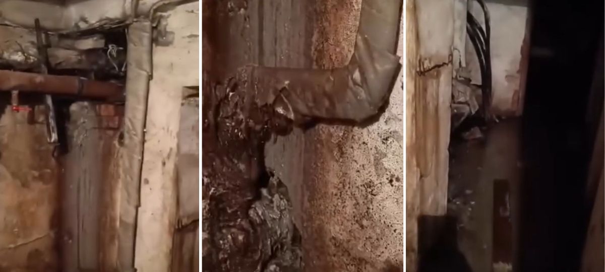 Затопленный подвал в доме на улице Космонавтов в Витебске. Коллаж BGmedia